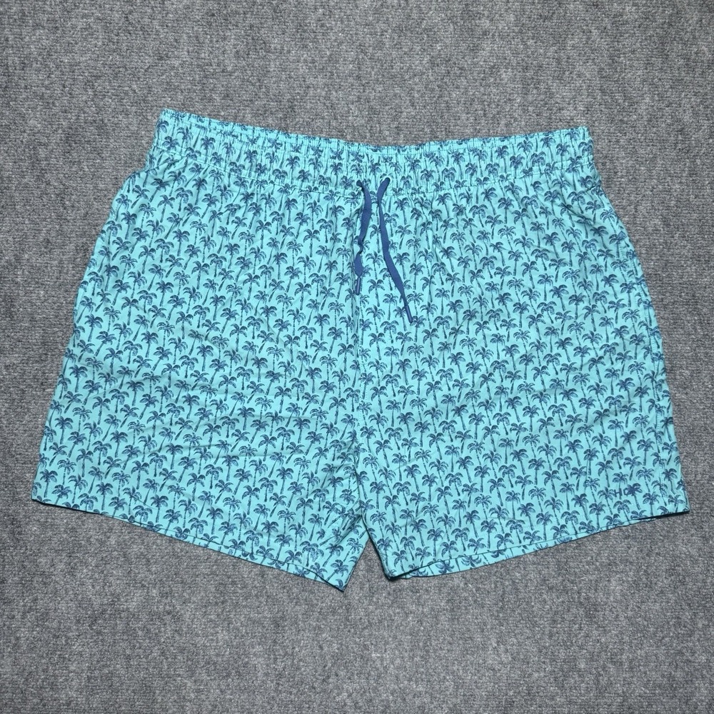 HUK Pursuit Volley Shorts Swim Trunks Lined 5" Palm‎ Trees Blue Men XXXL 3XL